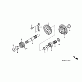 Схема вузла: Привід кікстартера для Honda XR650