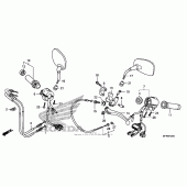 Схема вузла: Пульт управління рульовой & Тросик для Honda VT1300 Fury