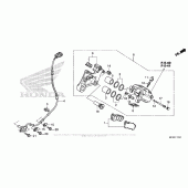Схема вузла: Задній гальмівний супорт 2 для Honda VT1300 Interstate