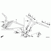 Схема вузла: Верхня траверса & Кліпон керма 1 для Honda VT1300 Sabre