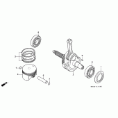 Схема вузла: Поршень і Колінчастий вал для Honda NX650 Dominator