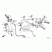 Схема вузла: Ручка керма & Пульт управління рульовой & Троси для Honda CRF450 CRF450R