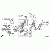 Схема узла: Верхняя траверса & Клипон руля для Honda GL1800 Gold Wing F6B Bagger