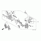 Схема вузла: Передній гальмівний супорт (R.) (XL1000V) для Honda XL1000V Varadero