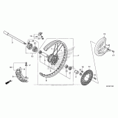 Схема вузла: Переднє колесо для Honda CRF250 CRF250X
