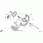 Схема вузла: Front wheel (1) для Honda VT750 Shadow Aero