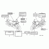 Схема вузла: Інформаційні наклейки для Honda GL1500 F6C