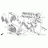Схема вузла: Передній гальмівний супорт для Honda VFR800 Interceptor