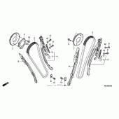 Схема вузла: Ланцюг ГРМ & Натяжник & Заспокоювач для Honda VTX1800