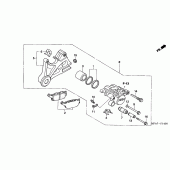 Схема вузла: Задній гальмівний супорт (CBF1000) для Honda CBF1000