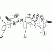 Схема узла: Handle + switches + cables для Honda CR250