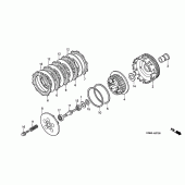 Схема вузла: Зчеплення для Honda VT125 Shadow