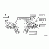 Схема вузла: Інформаційні наклейки для Honda CRF250 CRF250L