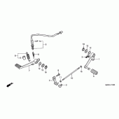 Схема узла: Лапка тормоза и Лапка переключения для Honda CBR600 CBR600F