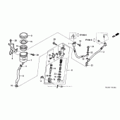 Схема узла: Задний тормозной цилиндр (st1300a) для Honda ST1300 Pan-European