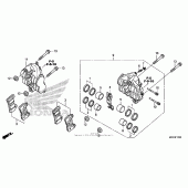 Схема вузла: Передній гальмівний супорт (1) для Honda CBR1000 CBR1000RR Fireblade