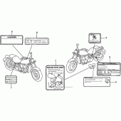 Схема вузла: Інформаційні наклейки для Honda VT1100 Shadow ACE