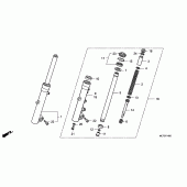 Схема вузла: Вилка передньої осі для Honda FJS400 Silver Wing