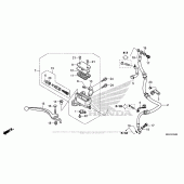Схема вузла: Гальмівний циліндр переднього тормозаr (1) для Honda CBR500 CBR500R
