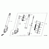 Схема вузла: Вилка передньої осі для Honda RVT1000R RVT RC51