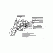 Схема вузла: Інформаційні наклейки для Honda VT1300 Fury