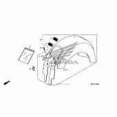 Схема вузла: Заднє крило 1 для Honda VT1300 Interstate