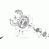 Схема узла: Заднее колесо для Honda CB750 Nighthawk