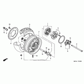 Схема узла: Заднее колесо (vtx1800r) для Honda VTX1800