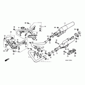 Схема вузла: Вихлопна система для Honda VT1100 Shadow Spirit