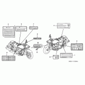 Схема вузла: Інформаційні наклейки для Honda VTX1300