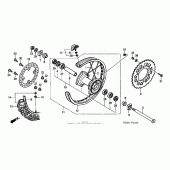 Схема вузла: Заднє колесо для Honda CR250