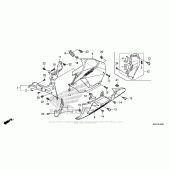 Схема вузла: Middle Cowl + Lower Cowl (L.) для Honda CBR600