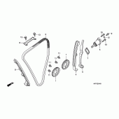 Схема узла: Цепь ГРМ & Натяжитель & Успокоитель для Honda CB1300 Super Bol D’Or