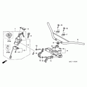 Схема вузла: Верхня траверса & Кліпон керма для Honda FMX650