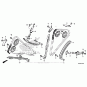 Схема вузла: Ланцюг ГРМ & Натяжник & Заспокоювач для Honda VFR800 Interceptor