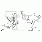 Схема вузла: Гальмівний циліндр переднього тормозаr (2) для Honda NC700