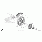 Схема вузла: Front Wheel (1) для Honda VT1300 Stateline
