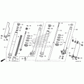 Схема вузла: Вилка передньої осі для Honda CRF250 CRF250RL Rally