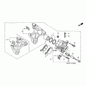 Схема вузла: Задній гальмівний супорт для Honda VTR1000 VTR SP-1