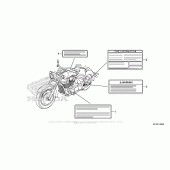 Схема вузла: Caution Label (1) для Honda VT1300 Stateline