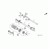 Схема узла: Копирный вал & Вилки & Вал переключения для Honda CBF500