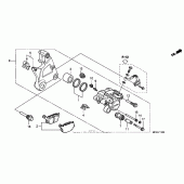 Схема вузла: Задній гальмівний супорт для Honda VTX1300