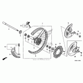 Схема вузла: Переднє колесо для Honda CRF250 CRF250R