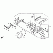 Схема вузла: Задній гальмівний супорт для Honda VFR750F Interceptor