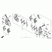 Схема узла: Перед. тормозной супорт ( 03- 04) для Honda CBR600 CBR600RR
