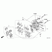 Схема узла: Левый-передний тормозной суппорт для Honda VFR1200 VFR