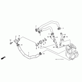Схема вузла: Труба водна для Honda VT600 Shadow VLX