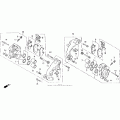 Схема узла: Передний тормозной суппорт для Honda GL1500 Gold Wing Aspencade