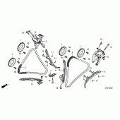 Схема узла: Цепь ГРМ & Натяжитель & Успокоитель для Honda VTR250 VTR