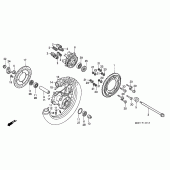 Схема вузла: Заднє колесо (XL600VM / VN / VP / VR) для Honda XL600 Transalp